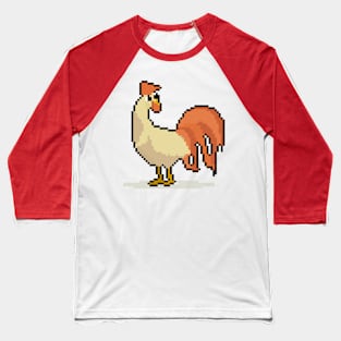 Wildlife's Pixel Symphony Rooster Baseball T-Shirt